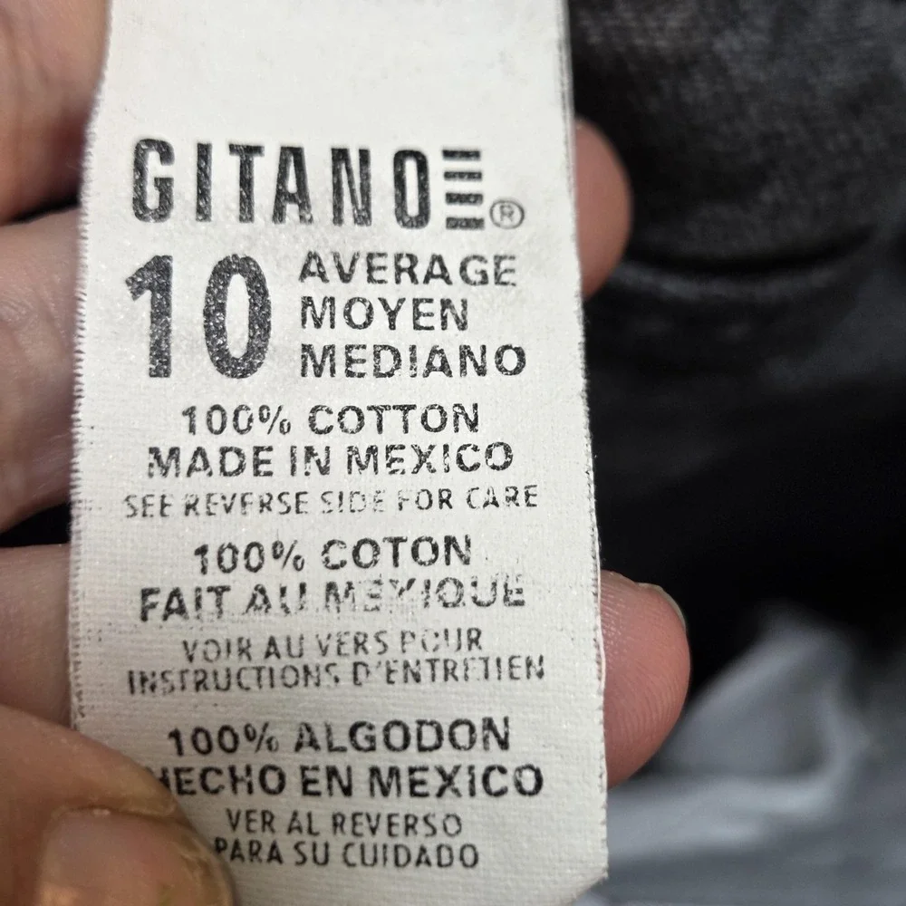 Gitano Jeans Womens‎ 10 Gray Charcoal Wash Tapered 100% Cotton Denim Pants